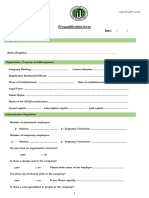 Pre Qualification Form