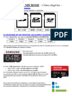 TARJETAS MicroSD. CARACTERISTICAS