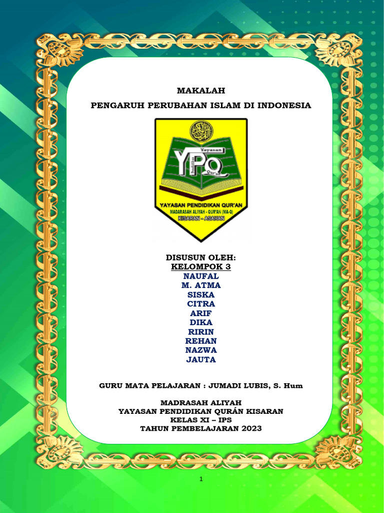 Pengaruh Pembaharuan Islam di Indonesia | PDF | Ilmu Sosial