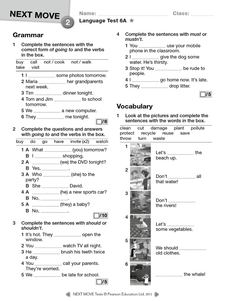Language Test 6A: Must, Vocabulary, Grammar | PDF | Linguistics