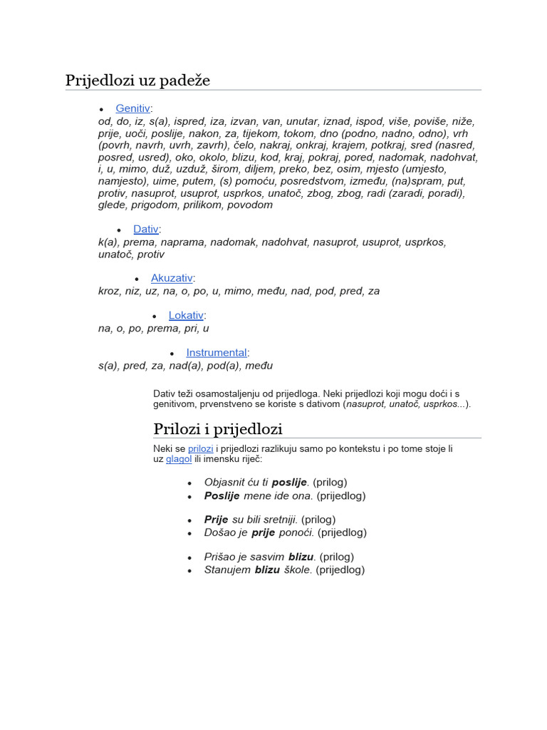 Prijedlozi | PDF