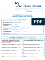 Fiche Inscription Pédagogique CESAM 2023-2024