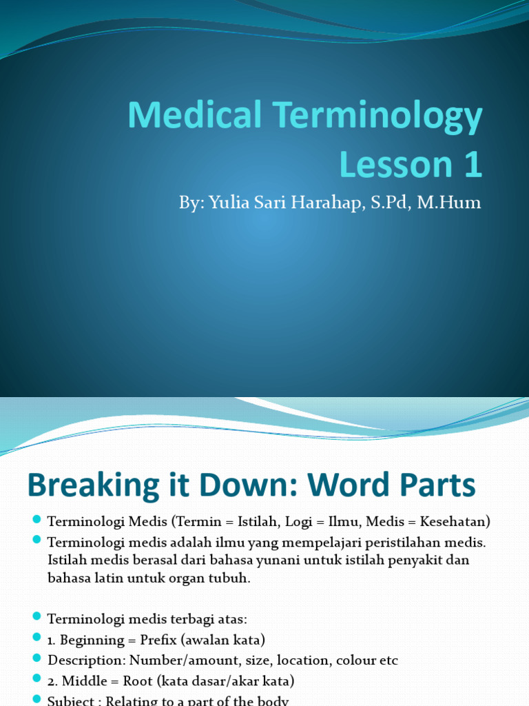 Medical Terminology Lesson 1 PDF