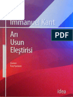 Immanuel Kant - Arı Usun Eleştirisi