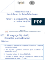 Unidad Didáctica 2: Uso de Bases de Datos Relacionales Parte 1: El Lenguaje SQL: Consultas y Actualización (DML)