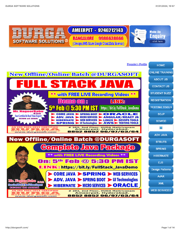 Durga Software Solutions | PDF | Java (Programming Language ...