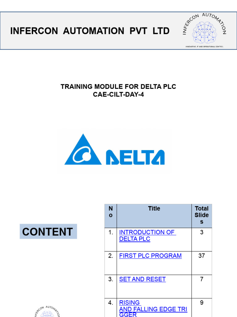 Delta PLC Training Guide | PDF | Programmable Logic Controller | Automation