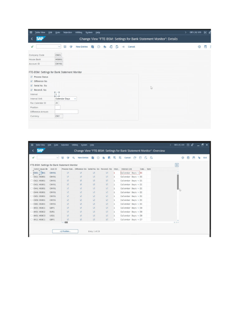Bank Statement Monitor Settings in SAP | PDF | Banks | Database Transaction