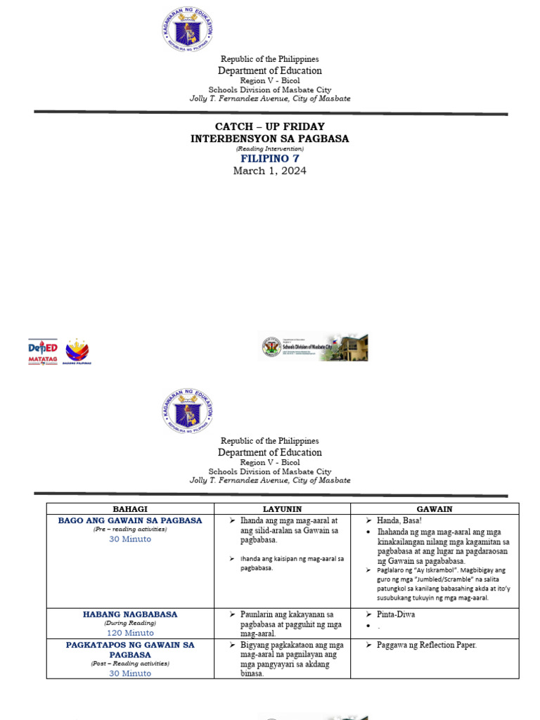 Catch - Up Friday | PDF