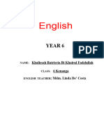 Vocabulary List For YEAR 6 Kenanga 2021