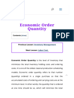 Economic Order Quantity - Examples - Formula - Questions