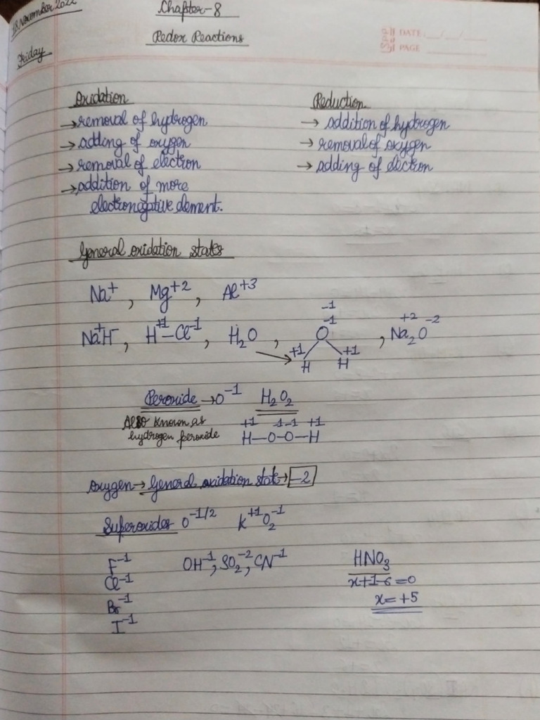 Chemistry Redox Reactions Pdf