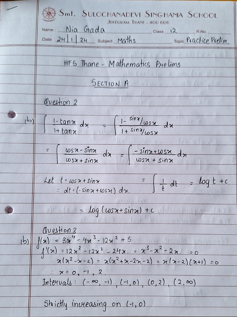 HFS Thane Prelim Paper - Nia | PDF