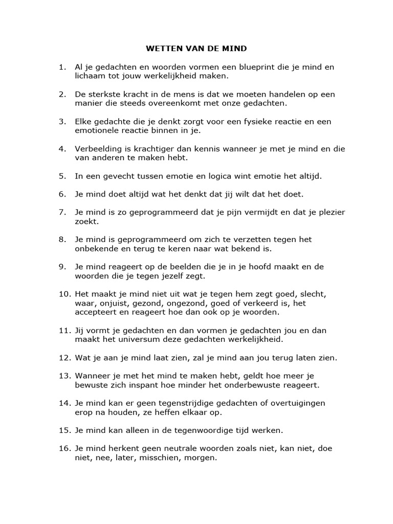 Rules of The Mind (NL) | PDF
