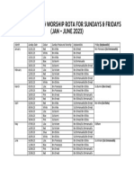 Revised Praise and Worship Timetable