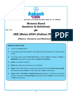 Ans and Sol JEE Main 2024 Phase 1-29-01 2024 Evening