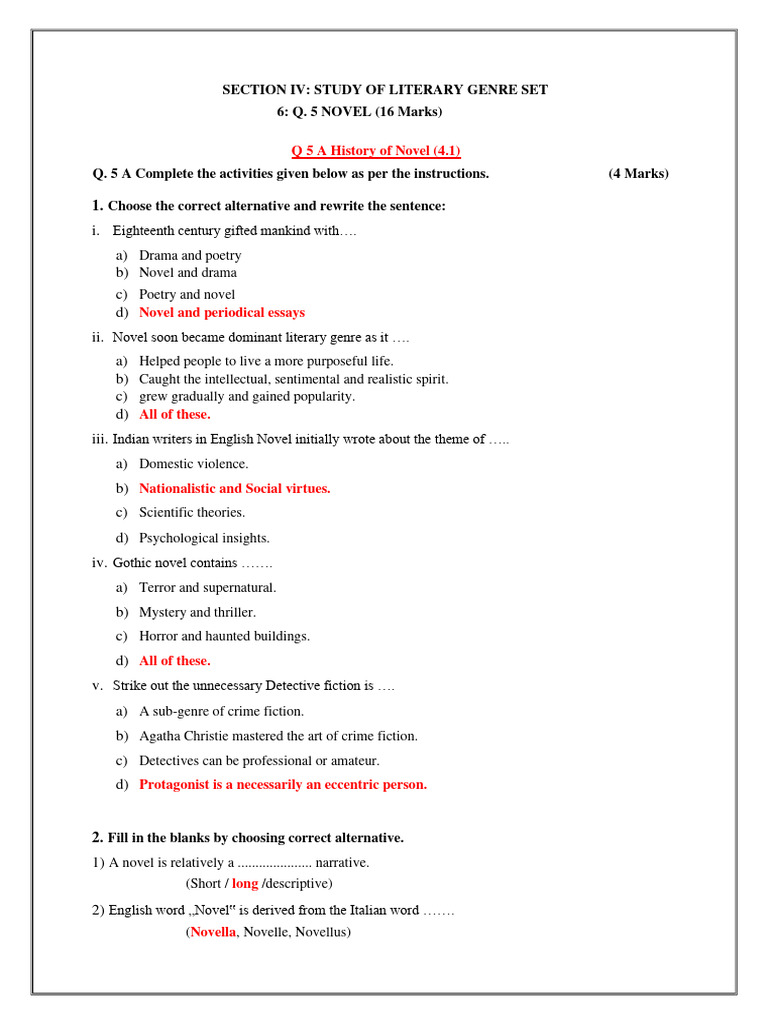 Question bank solution for section iv novel solutions pdf novels