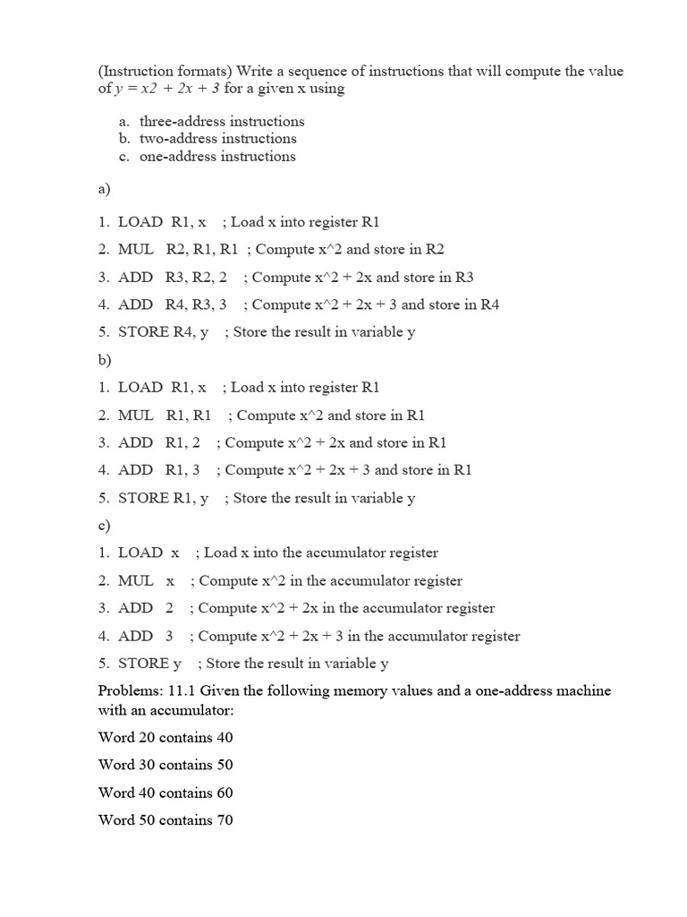 Instruction Formats & Addressing | PDF | Integrated Circuit | Digital ...