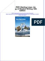 Full Download Ebook PDF Starting Lines An Anthology of Student Writing 18th Edition PDF