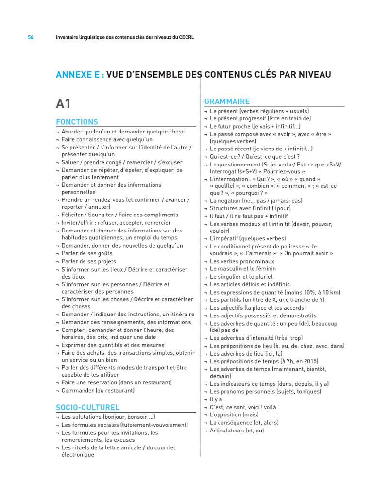 A1 Contenus Clés | PDF