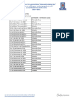 Horario de Atención Padres de Familia Semanas