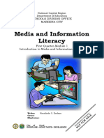 Media and Information Literacy: Schools Division Office Marikina City