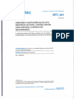 NTC 367 Muestereo y Aceptación de Un Lote Individual de Papel, Cartón, Cartón para Empaque, o Productos Relacionados