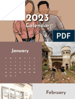 Beige Cream Aesthetic Calendar 2023