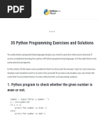 35 Python Programming Exercises and Solutions - Pythonista Planet