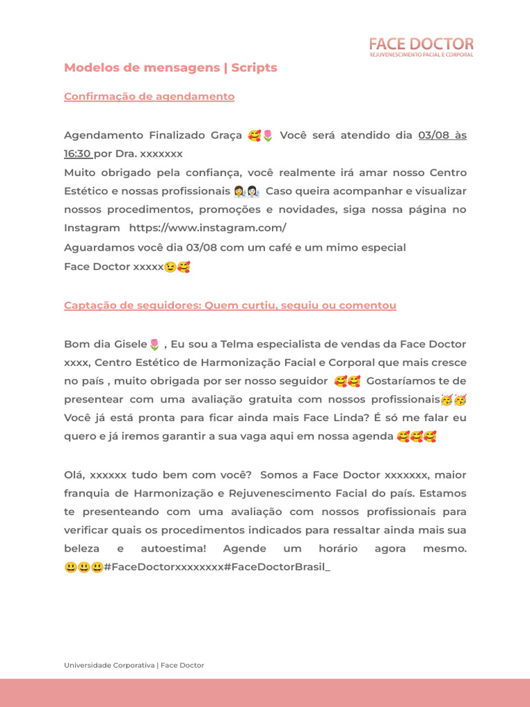 Modelos de Mensagens Scripts | PDF