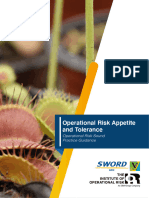 Operational Risk Appetite and Tolerance