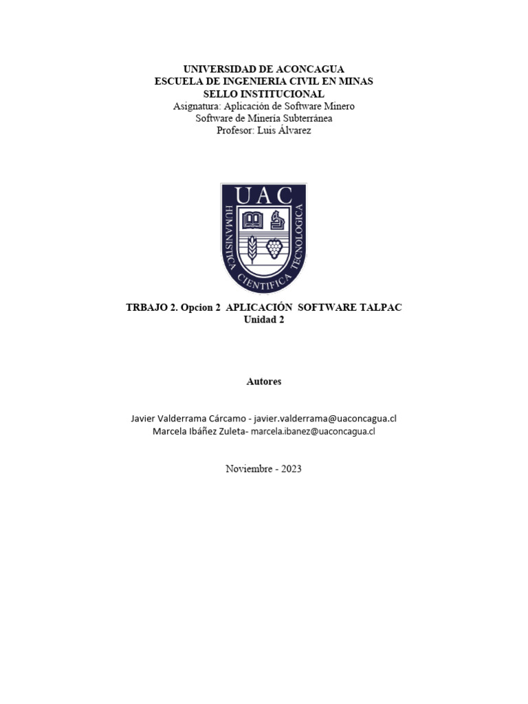 Software TALPAC en Minería Subterránea | PDF | Transporte | Camión