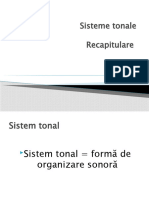 Sisteme Tonale - Recapitulare