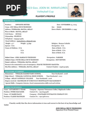 Volley Ball Player Profile Rhino_teodosio