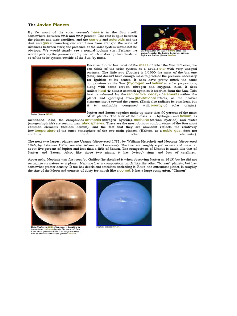 Palnets of The Solar System | PDF | Atmosphere | Jupiter