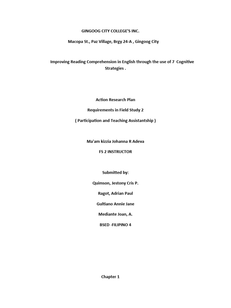 Action Research Pdf Reading Comprehension Cognitive Psychology