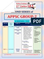 APPSC G-2 (2nd Series) Screening Test Schedule