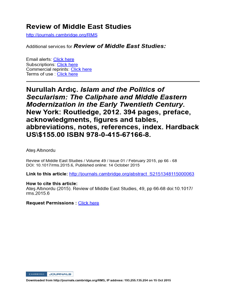 Islam and Politics in the Middle East | PDF | Caliphate | Turkey