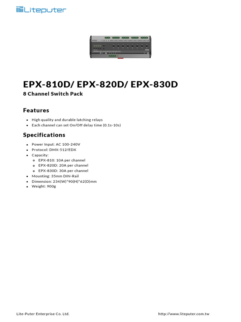 EPX-810D - EPX-820D - EPX-830D - Lite-Puter | PDF