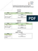 Horario Comunicación y Bien Común