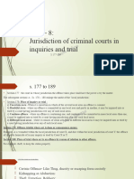 Unit 8-Trial Proceedings I - Jurisdiction of Criminal Courts in Inquiry & Trial