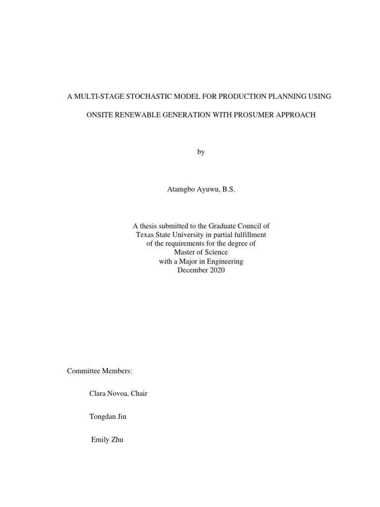 A Multi-Stage Stochastic Model For Production Planning Using | PDF ...