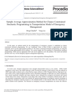 Sample Average Approximation Method For Chance Constrained Stochastic Programming in Transportation Model of Emergency Management