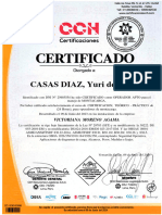 CERTIFICADO DE MONTACARGA CASAS DIAZ Yuri de La Cruz
