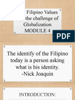 The Filipino Values and The Challenge of Globalization MODULE 4