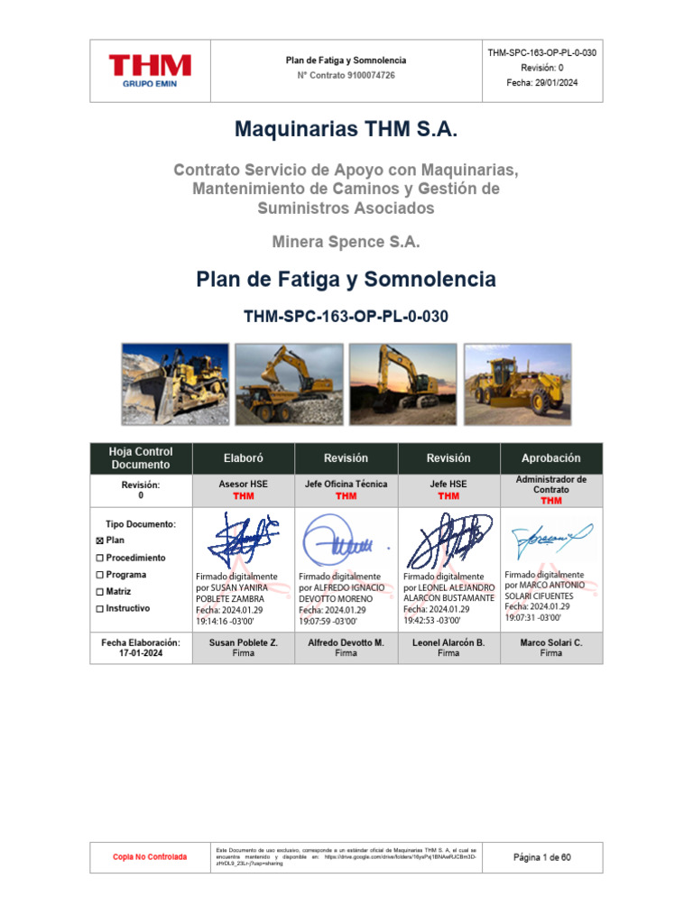 Plan de Fatiga y Somnolencia THM | PDF | Seguridad y salud ocupacional ...