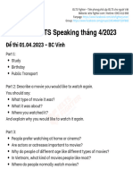 Đề Thi Speaking 4 - 2023 (P1)
