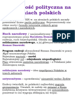 Działalność Polityczna Na Ziemiach Polskich: Ruch Narodowy