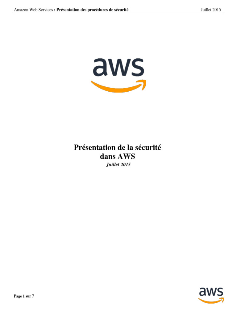 Sécurité des données dans AWS | PDF | Amazon Web Services | Sécurité