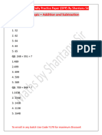 Day - 1 - Topic - Addition and Subtraction: Daksh Premium Daily Practice Paper (DPP) by Shantanu Sir